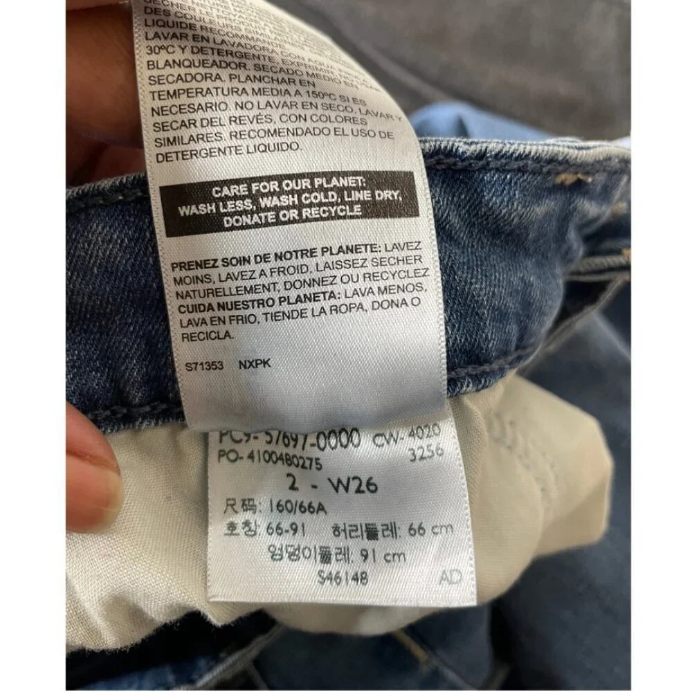 Signature by Levi Strauss Indie Sleaze Distressed Mid Rise Super Skinny Jeans 26